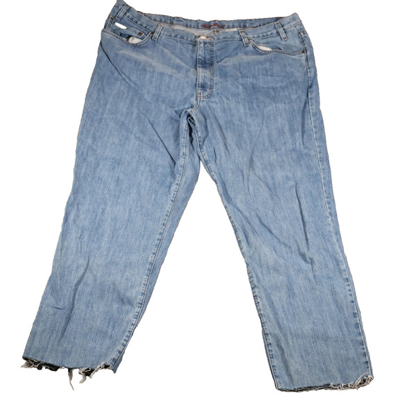 Eddie Bauer Other - Eddie Bauer Jeans Mens 44x36 Blue Classic Fit Premium Denim Distressed Raw Hem